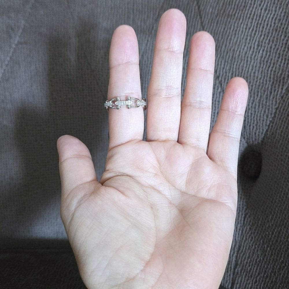 Cote d'Argent Silver🤍 U-Link⛓️ Ring With Clear Crystals💎 - NWT - Picture 14 of 16
